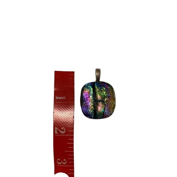Stunning Dichroic Glass Pendant | Northern Lights Inspired Handmade Jewelry - Picture 4 of 5